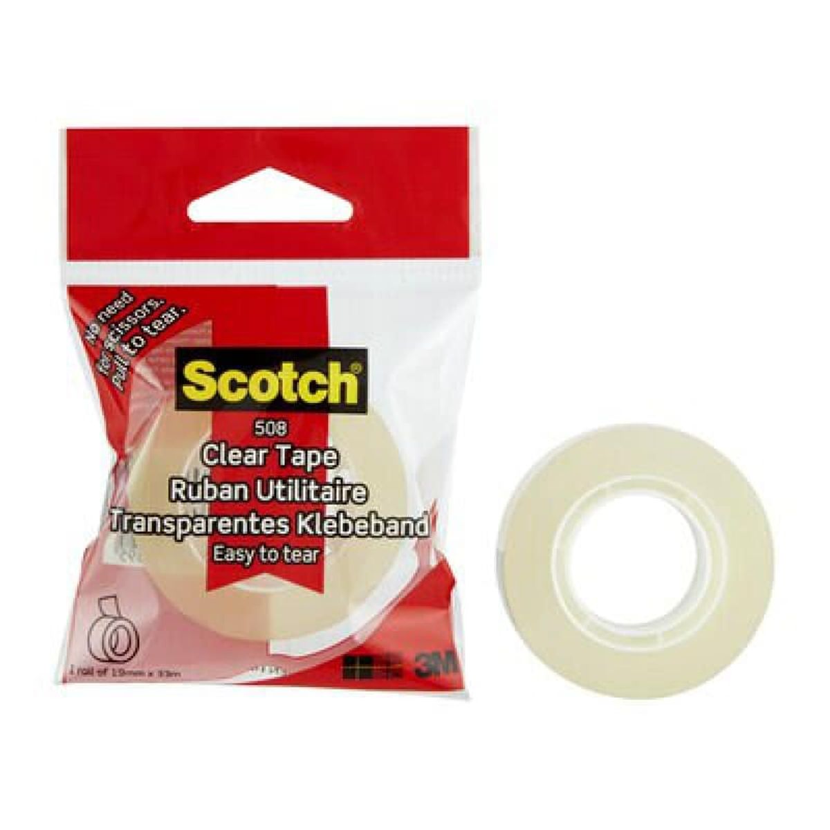 Adhesive tape SCOTCH 508 19mmx33m transparent yellow.