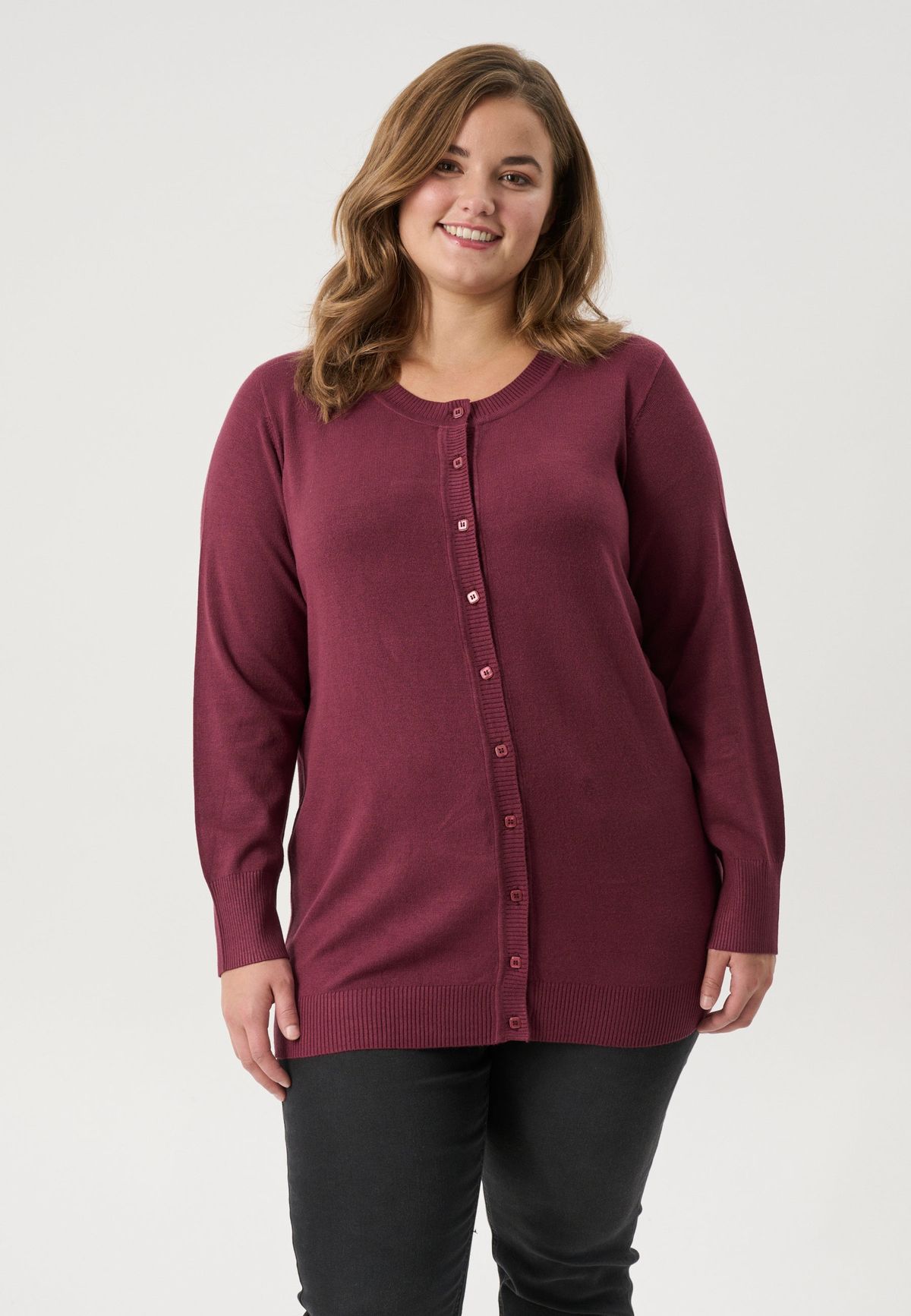 Adia - Cardigan - Adsylivi - Wine Red - M/46-48