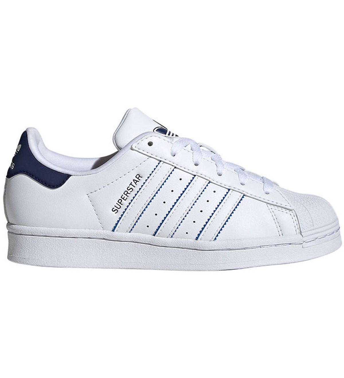 adidas Originals Sko - Superstar J - Hvid/Blå