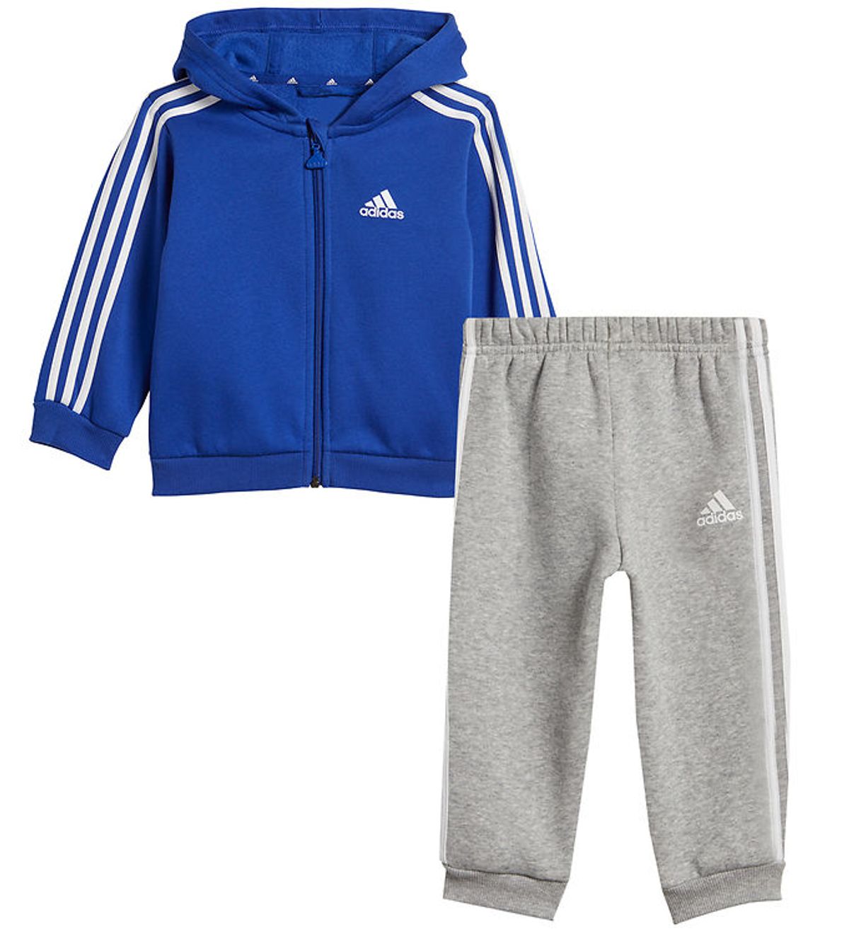 adidas Performance Sweatsæt - I 3S FZ FL - Blå/Gråmeleret m. Hvi