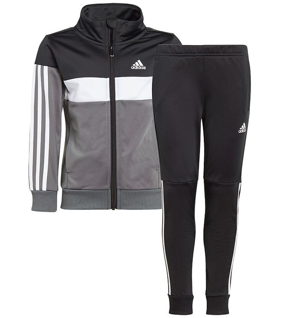 adidas Performance Træningssæt - Cardigan/Bukser - Sort/Hvid/Grå