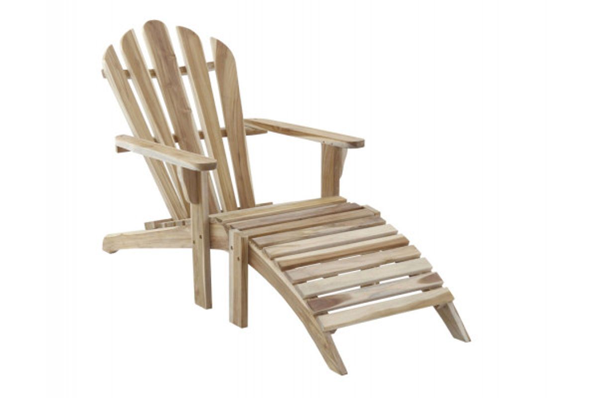 Adirondackstol m/skammel - Teak