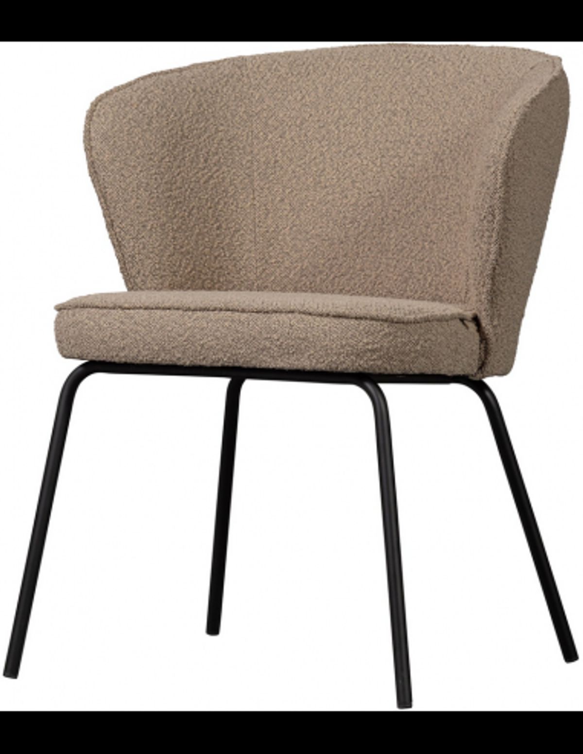 ADMIT Spisebordsstol i metal og bouclé H77 cm - Sort/Beige