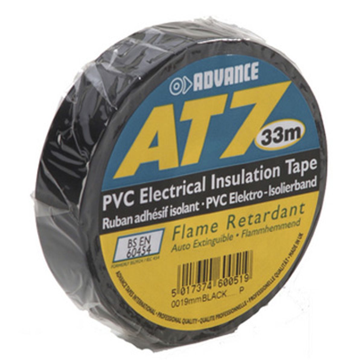 Advance AT7 PVC-tape 19mm x 33m Sort