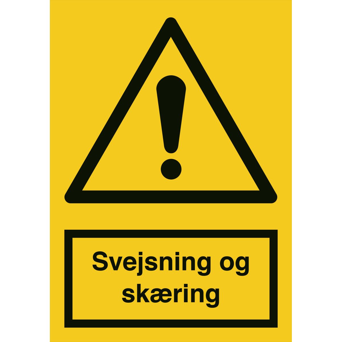 Advarselsskilt - Svejsning og skæring - Plast - 210 x 148 mm (A5)