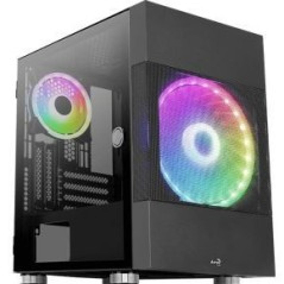 AeroCool Atomic-G-BK-v2 Tårn Micro-ATX Ingen strømforsyning Sort