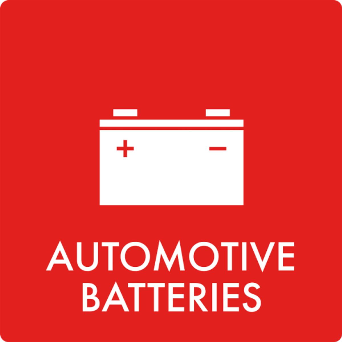 Affaldsskilt Automotive batteries