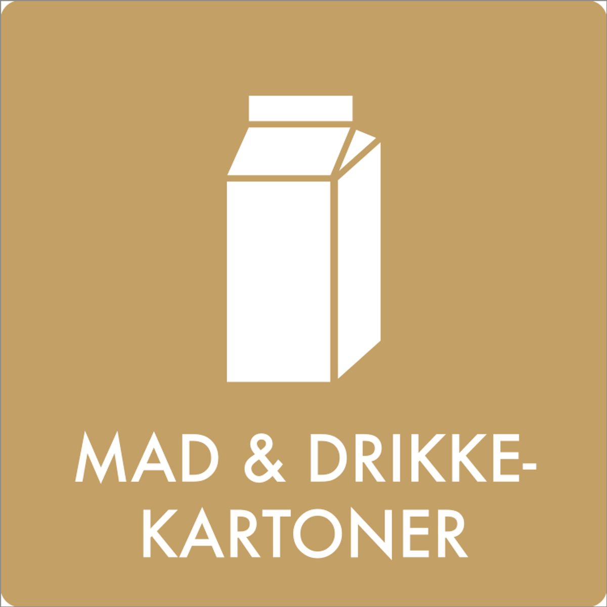 Affaldsskilt Mad- og drikkekartoner Plast 240 x 240 mm AF1202P240x240