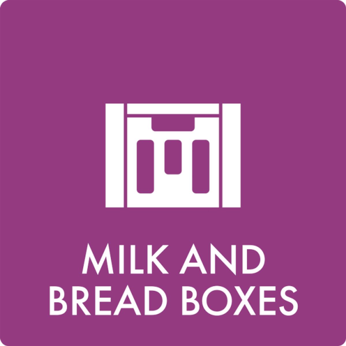 Affaldsskilt Milk and bread boxes