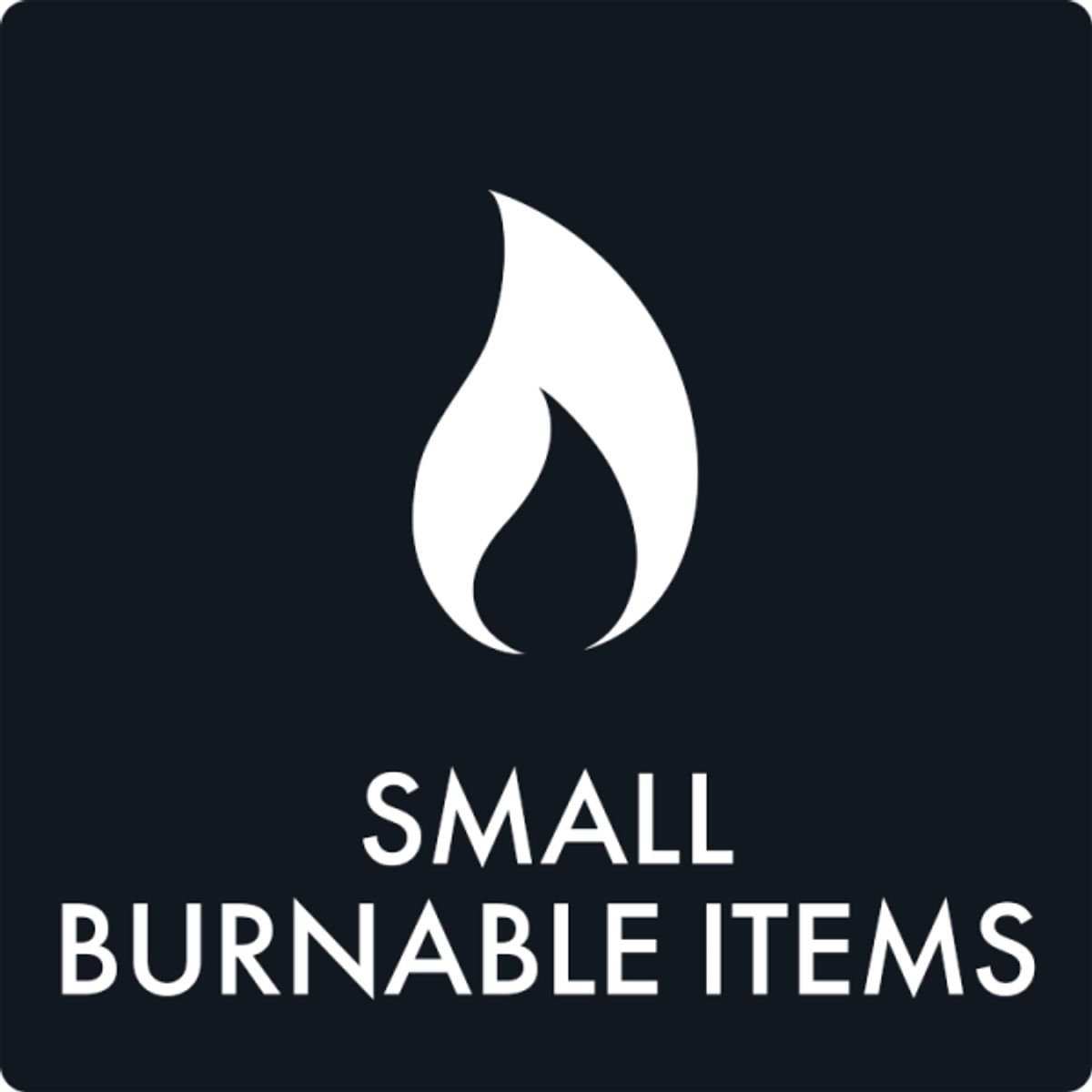 Affaldsskilt Small burnable items