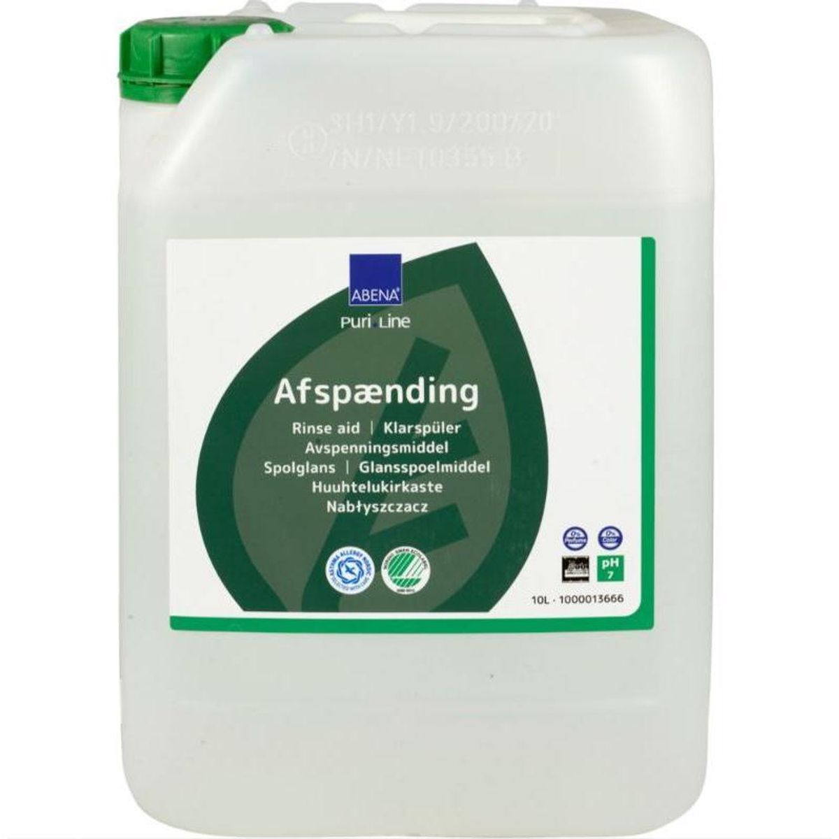 Afspænding, ABENA Puri-Line, 10 l, uden farve og parfume