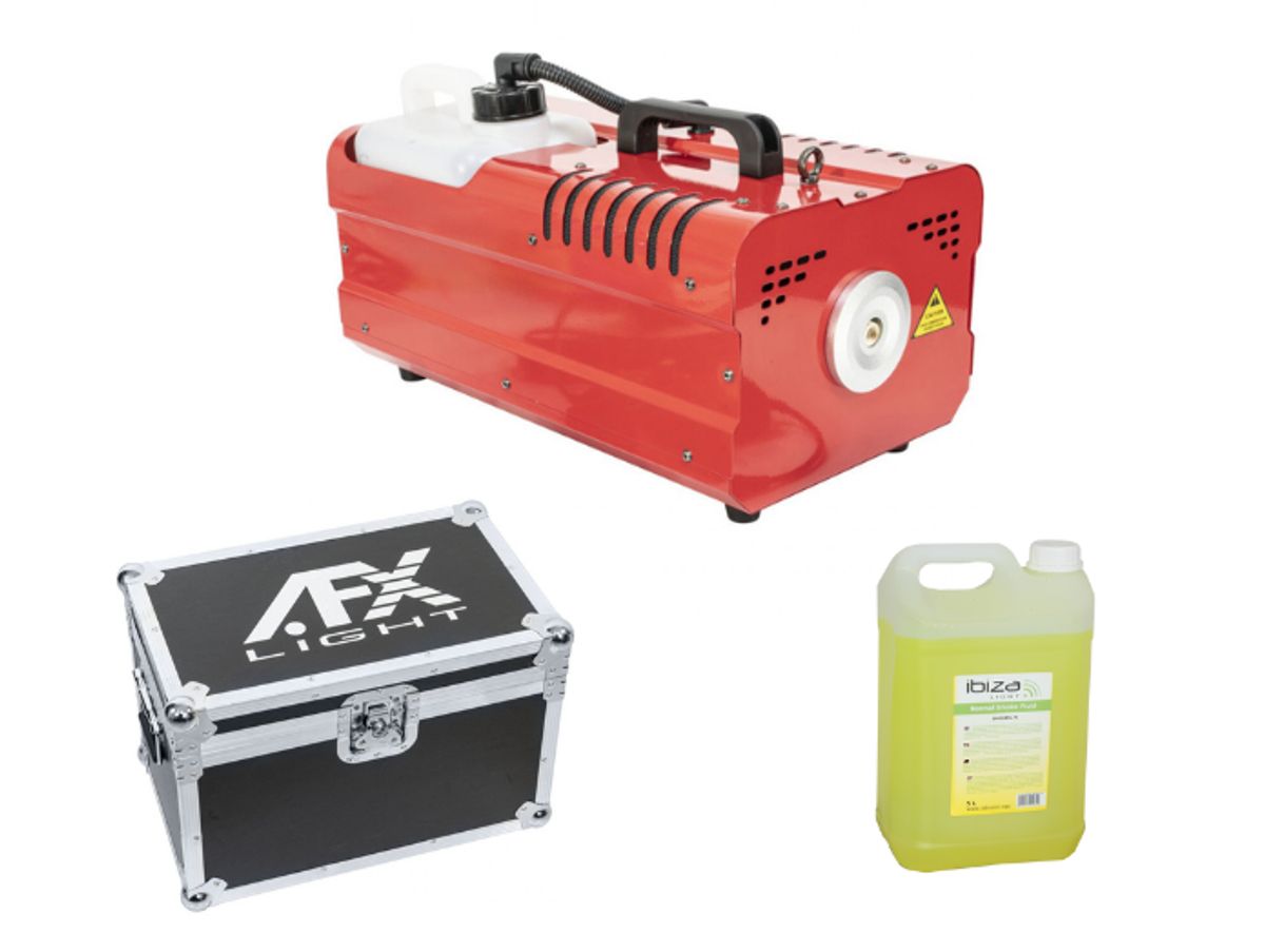 AFX FOG 2500 Røgmaskine (2500W, Rød) Bundle