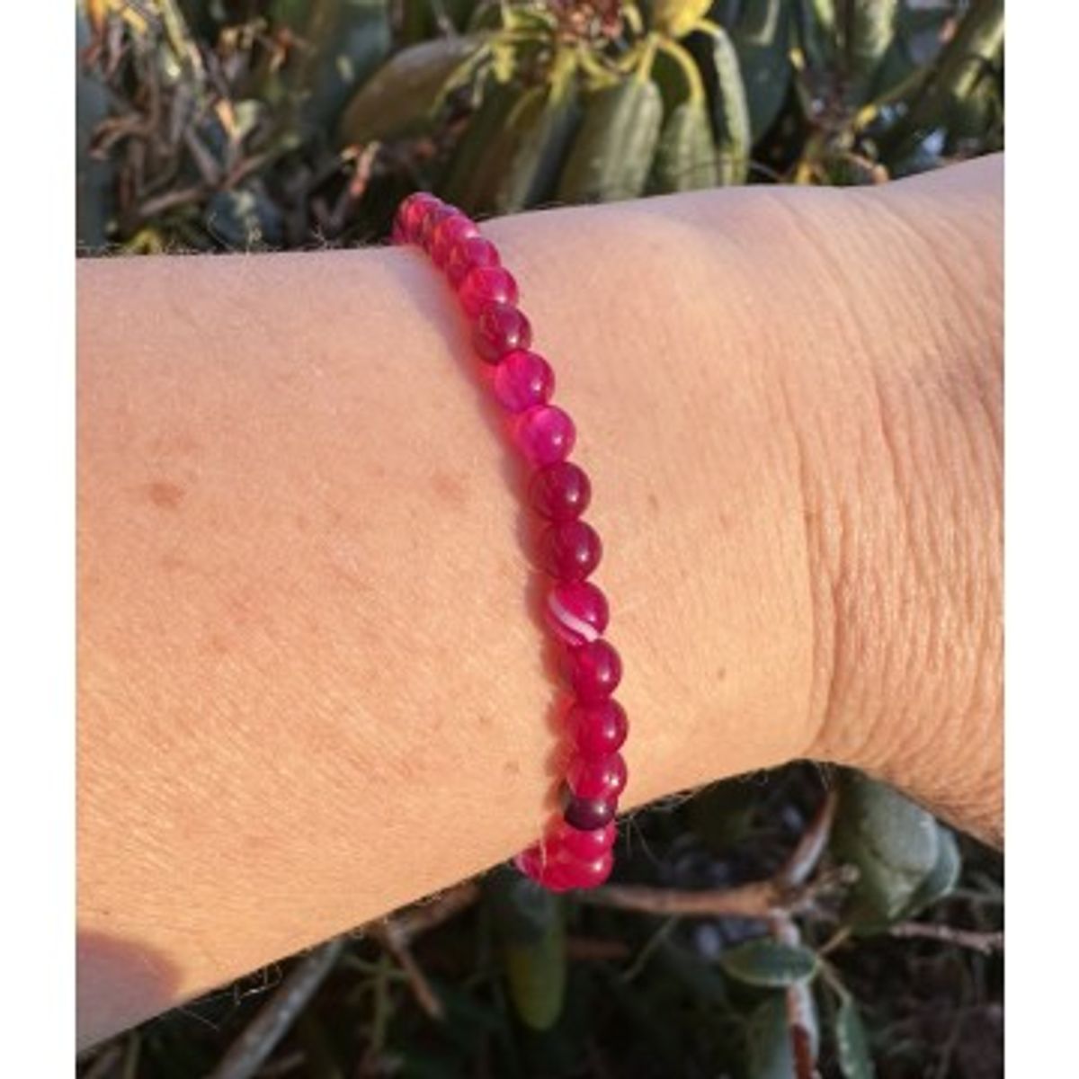 Agat pink armbånd 4 mm - Agat - GodKarmaShop