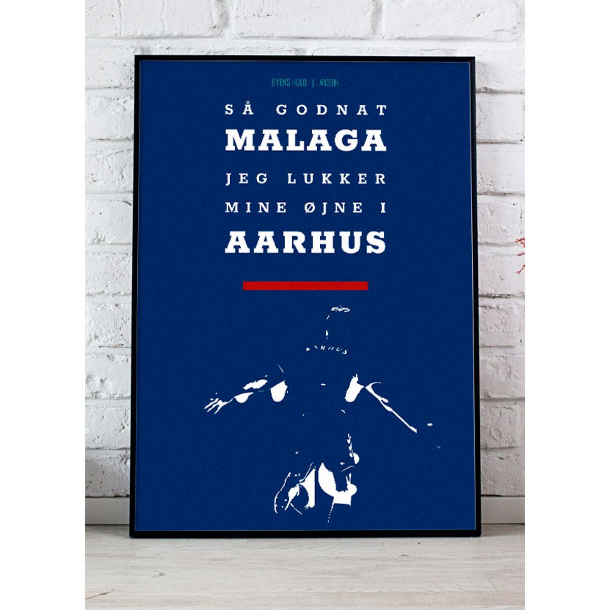 AGF-plakat - Malaga med spiller - 50 x 70 cm - Kr. 279,-