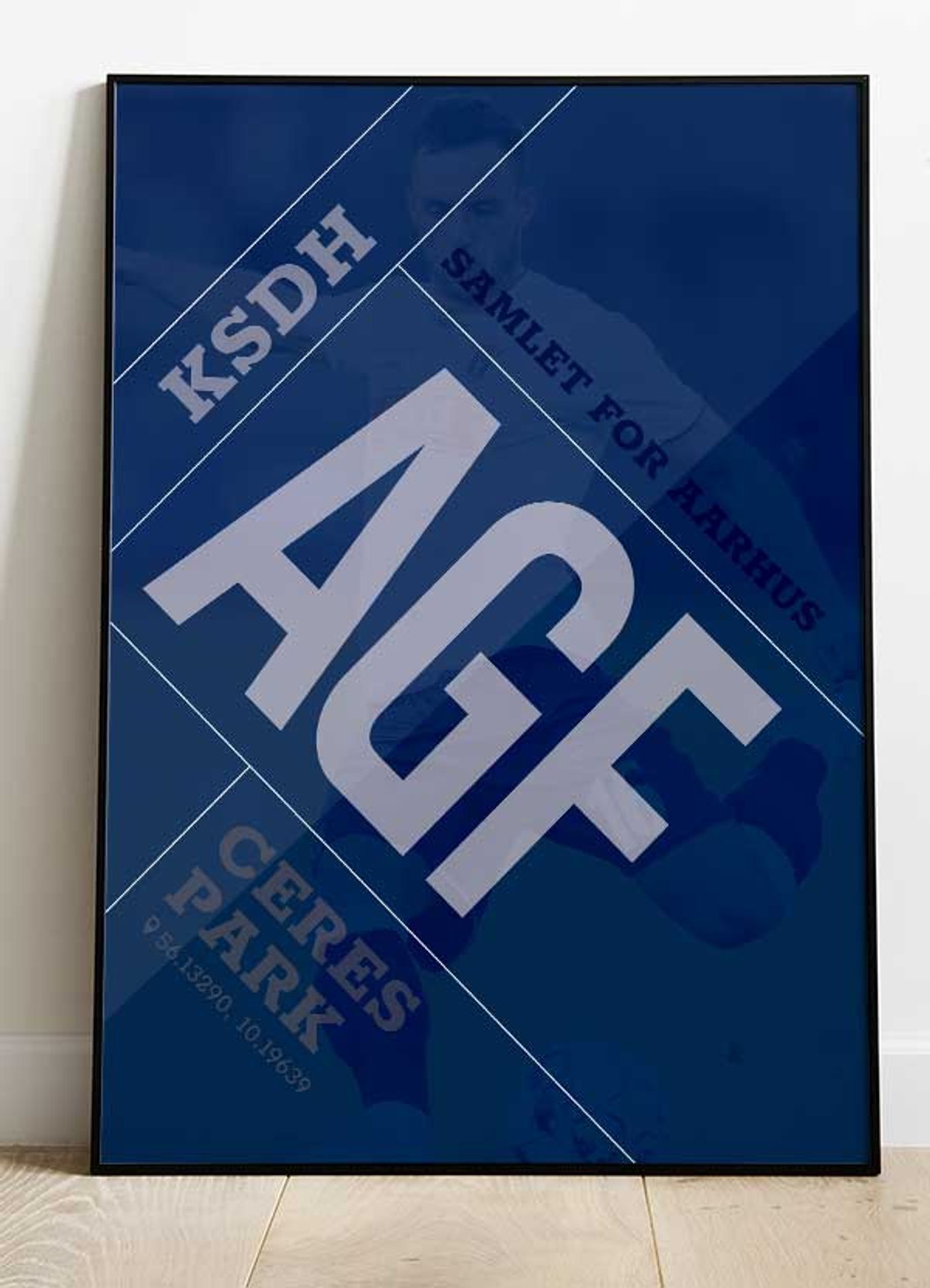 AGF-plakat - Samlet for Aarhus - 30 x 40 cm - Kr. 219,-