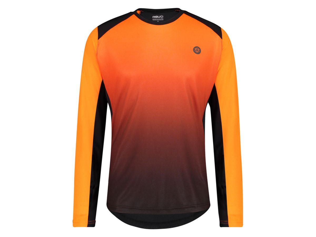 AGU - Cykeltrøje med lange ærmer - Loose fit - MTB - Neon Orange - Str. L