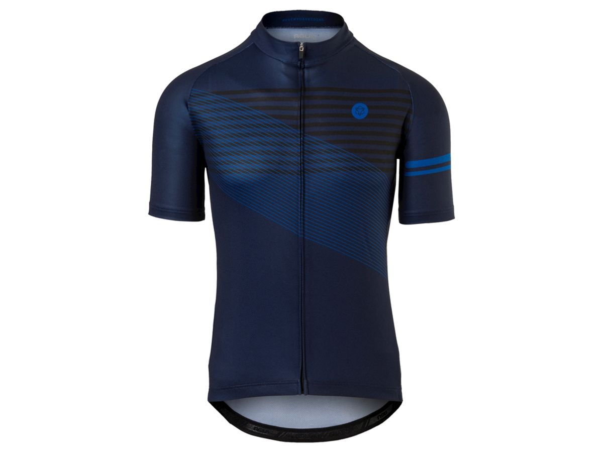 AGU Jersey Striped - Cykeltrøje - Deep Blue - Str. XXL