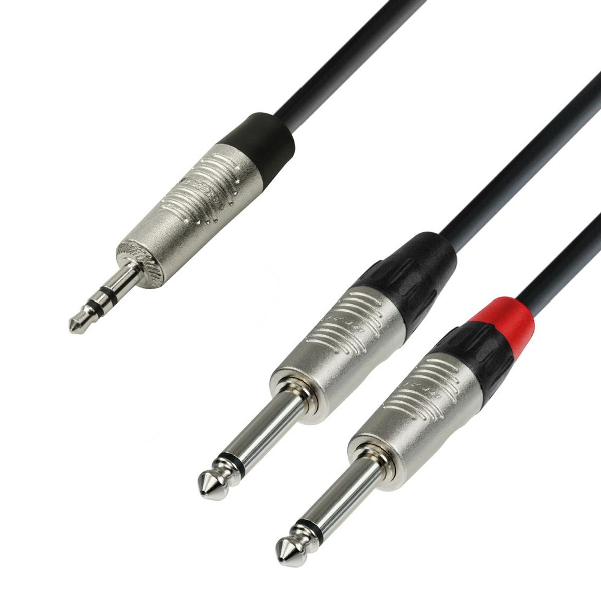 AH 4 STAR YWPP - Minijack 3,5mm Stereo Han til 2xJack 6,3mm Han 3 meter