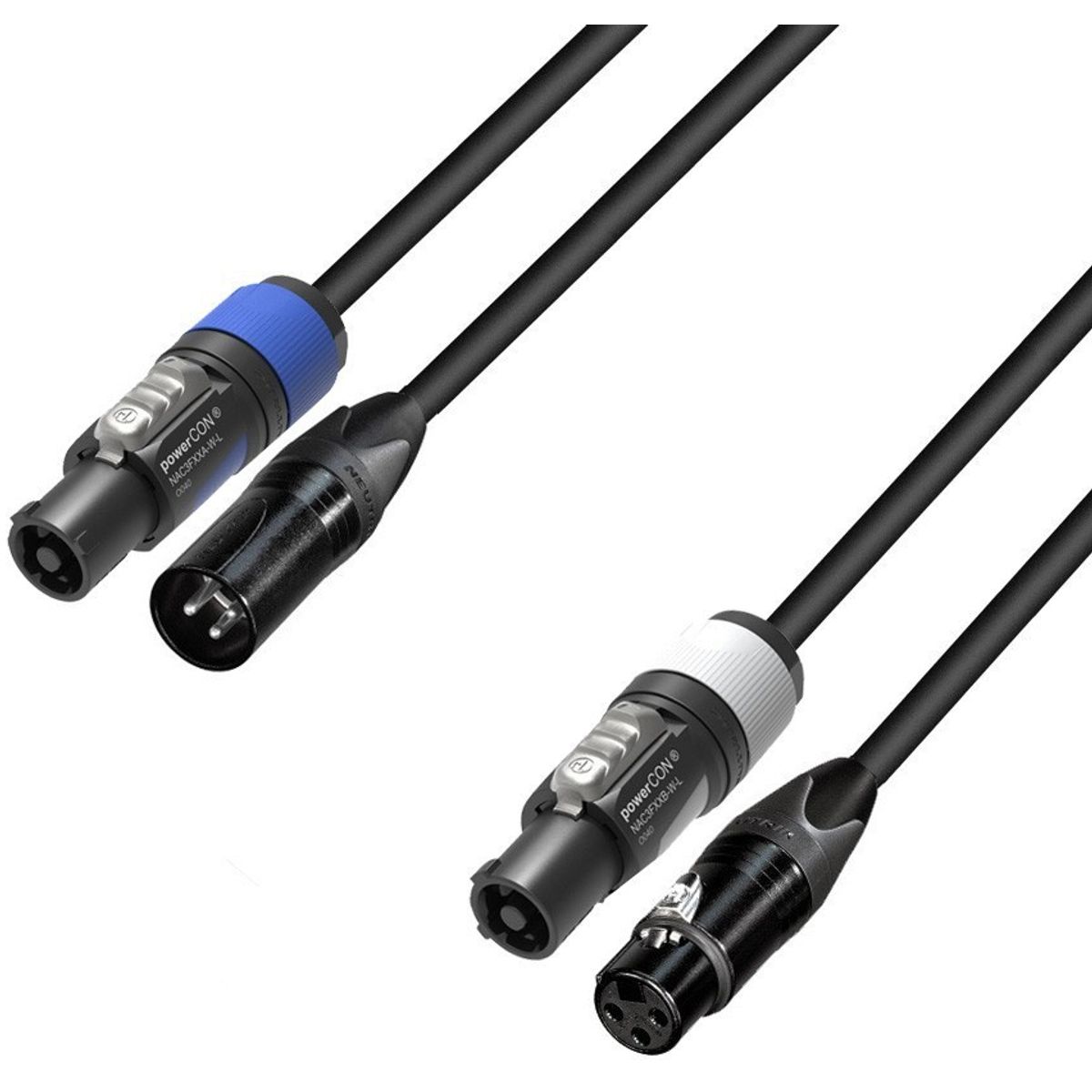 AH 5 STAR Hybrid Audio og strøm Kombi kabel med Neutrik 3pol XLR + Neutrik Powercon Link 10 meter