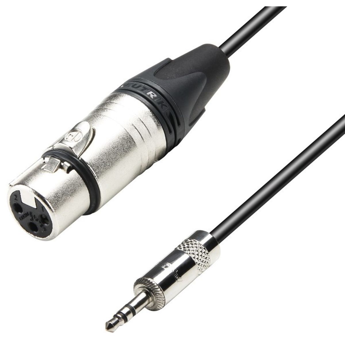 AH Mikrofon kabel med Neutrik 3pol XLR Hun - Minijack 3,5mm Stereo Han 3 meter