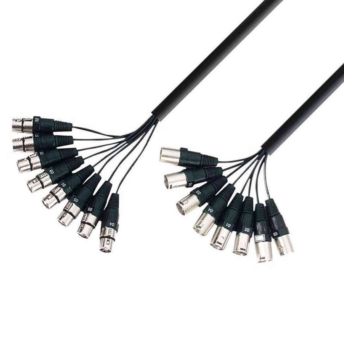 AH Multicore kabel. 8 x XLR han - 8 x XLR hun. 5 meter