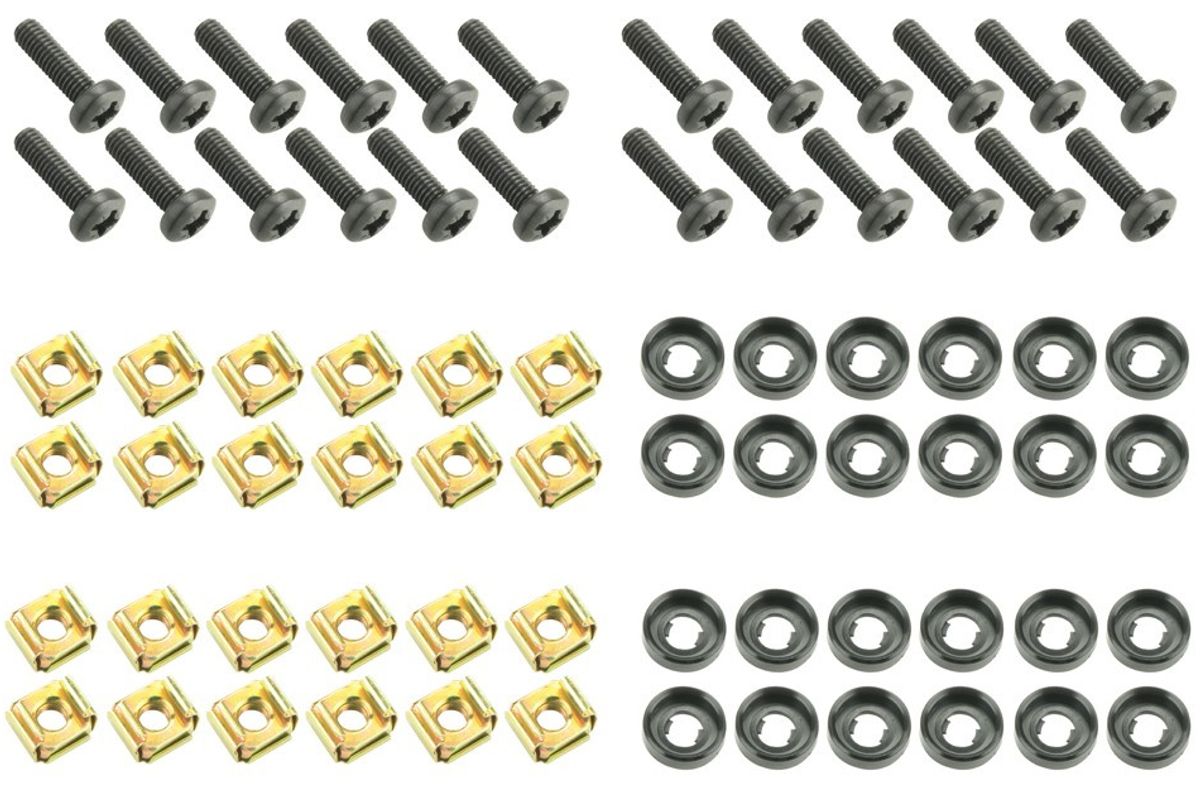 AH Rackskruesæt 20mm til stål skinne - 24 Pack