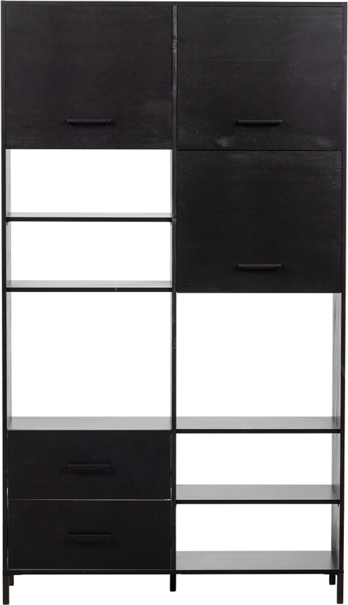 Aiko, Highboard, sort, H194x35x110 cm, fyrretræ