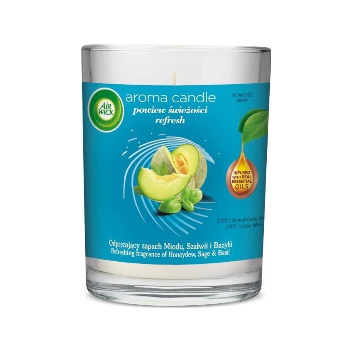 Air Wick_Aroma Candle Refresh Breath Of Freshness Duftlys Honey, Sage &Amp Basil 220G