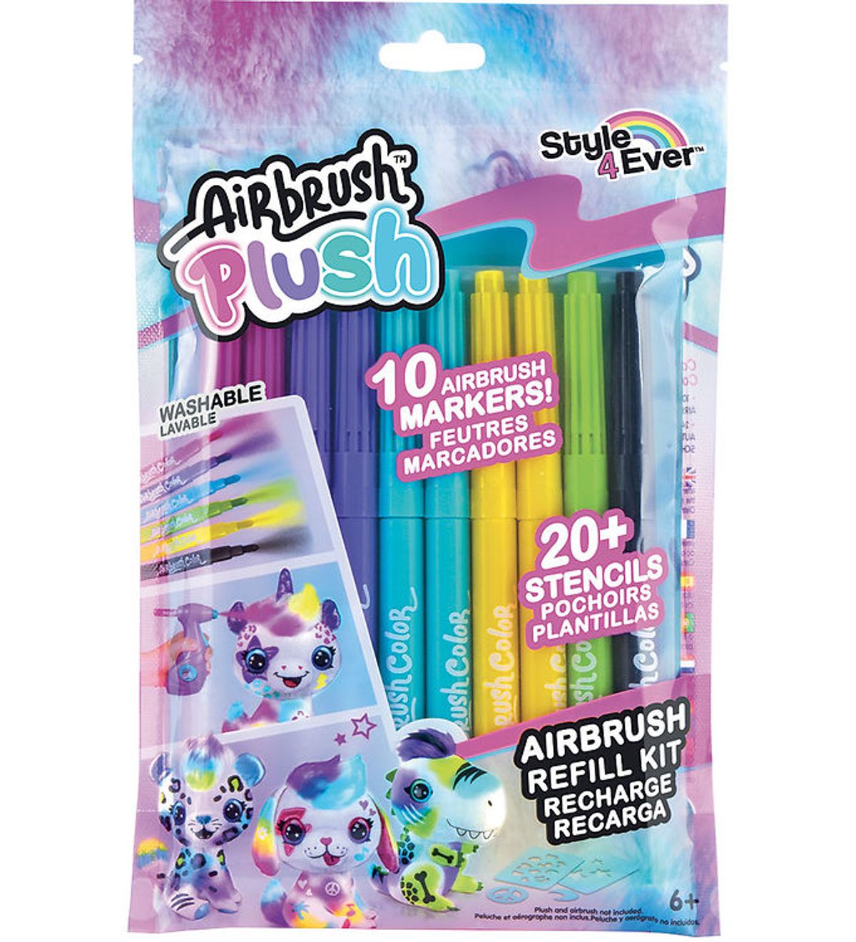 Airbrush Plush Farvesæt - Refill Kit - 10 stk.