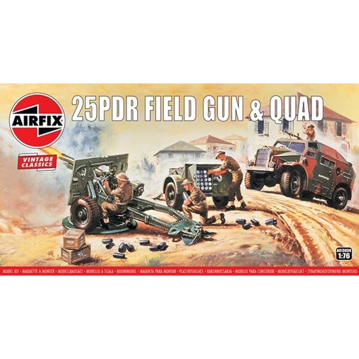 Airfix - 25pdr Field Gun & Quad Byggesæt - 1:76 - A01305v