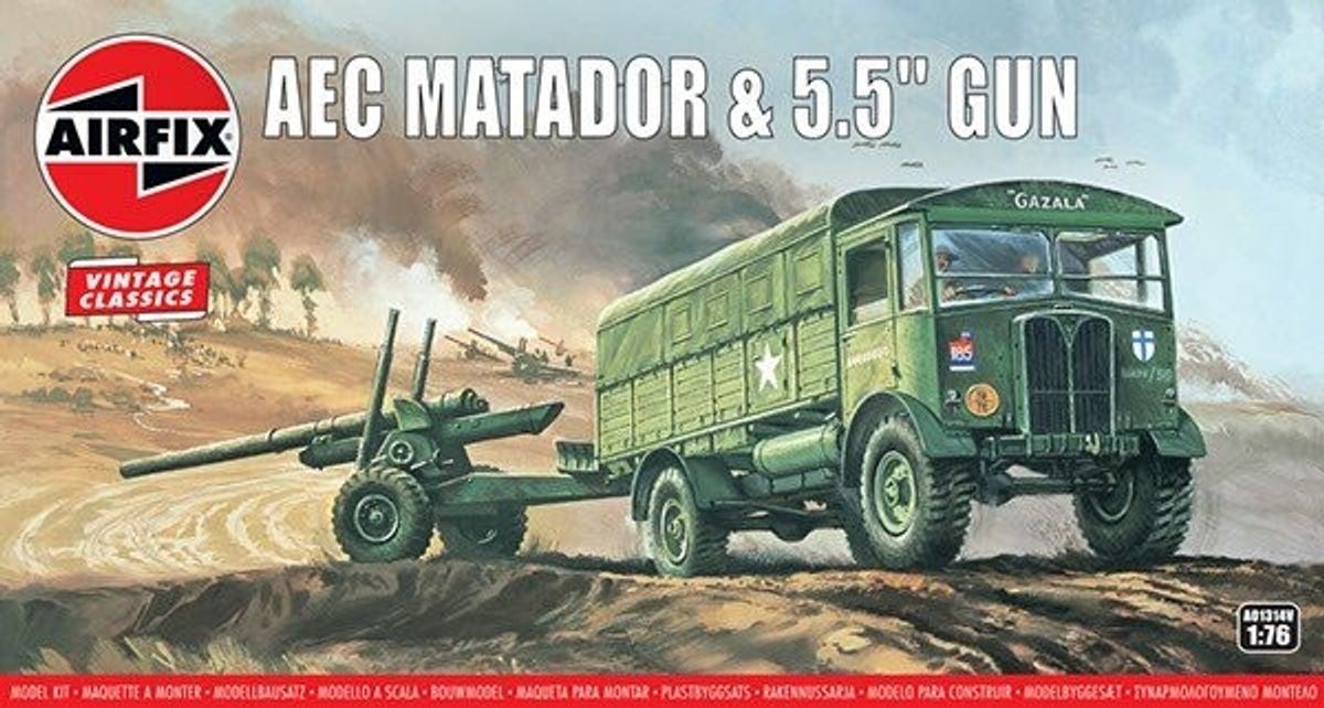 Airfix - Aec Matador + 5,5" Gun - Vintage Classics - 1:76 - A01314v