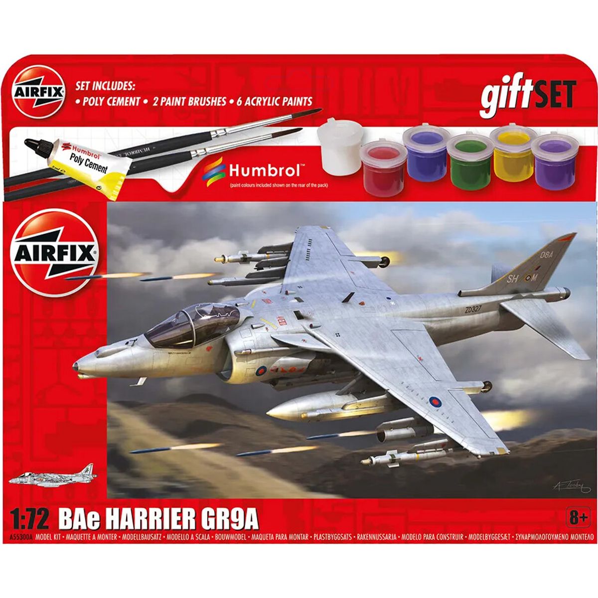 Airfix - Bae Harrier Fly Byggesæt Inkl. Maling - 1:72 - A55300a