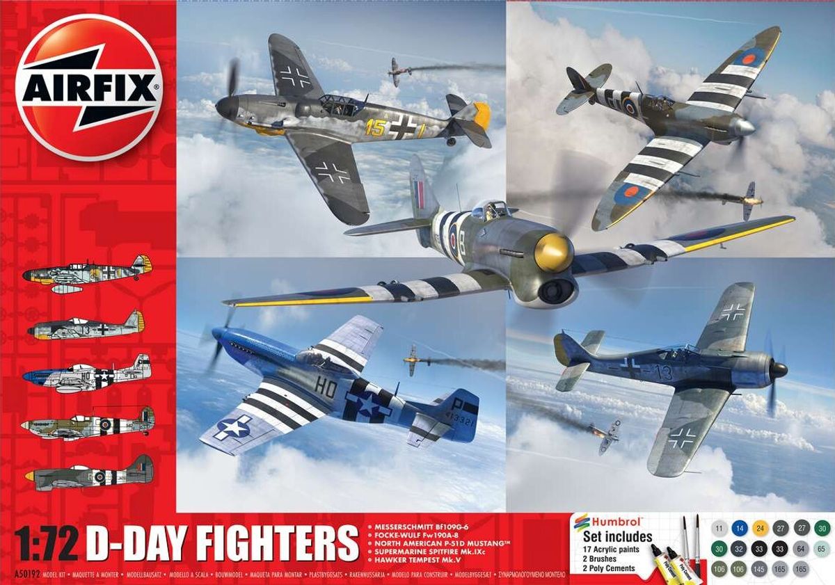 Airfix - D-day Fighters Model Fly Byggesæt - 1:72 - A50192