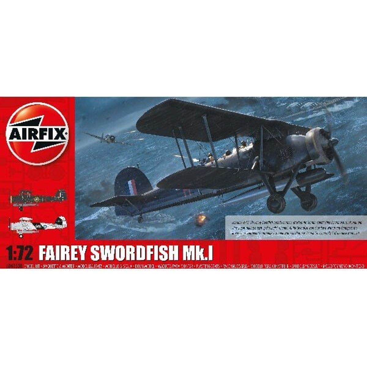 Airfix - Fairey Swordfish Mk.i Fly Byggesæt - 1:72 - A04053b