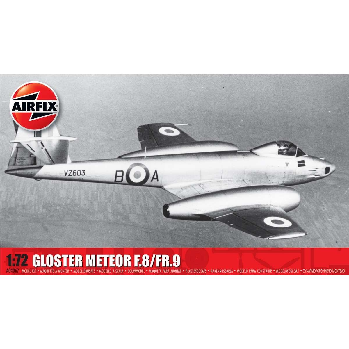 Airfix - Gloster Meteor F.8/fr.9 Modelfly Byggesæt - 1:72 - A04067