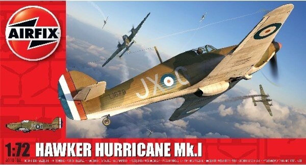 Airfix - Hawker Hurricane Mk I Fly Byggesæt - 1:72 - A01010a