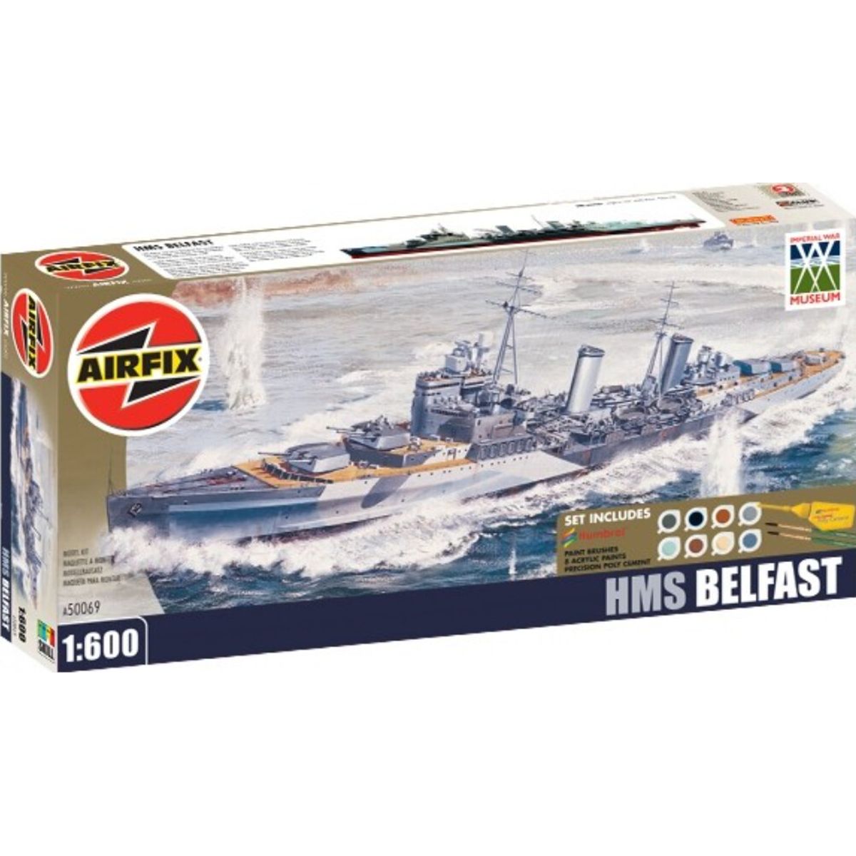 Airfix - Hms Belfast Skib Byggesæt - 1:600 - A50069