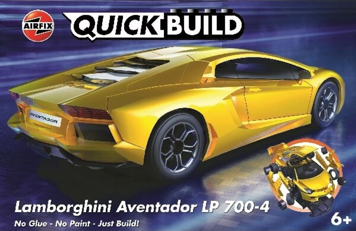 Airfix - Quickbuild Lamborghini Aventador Lp 400-4 - Gul - J6026