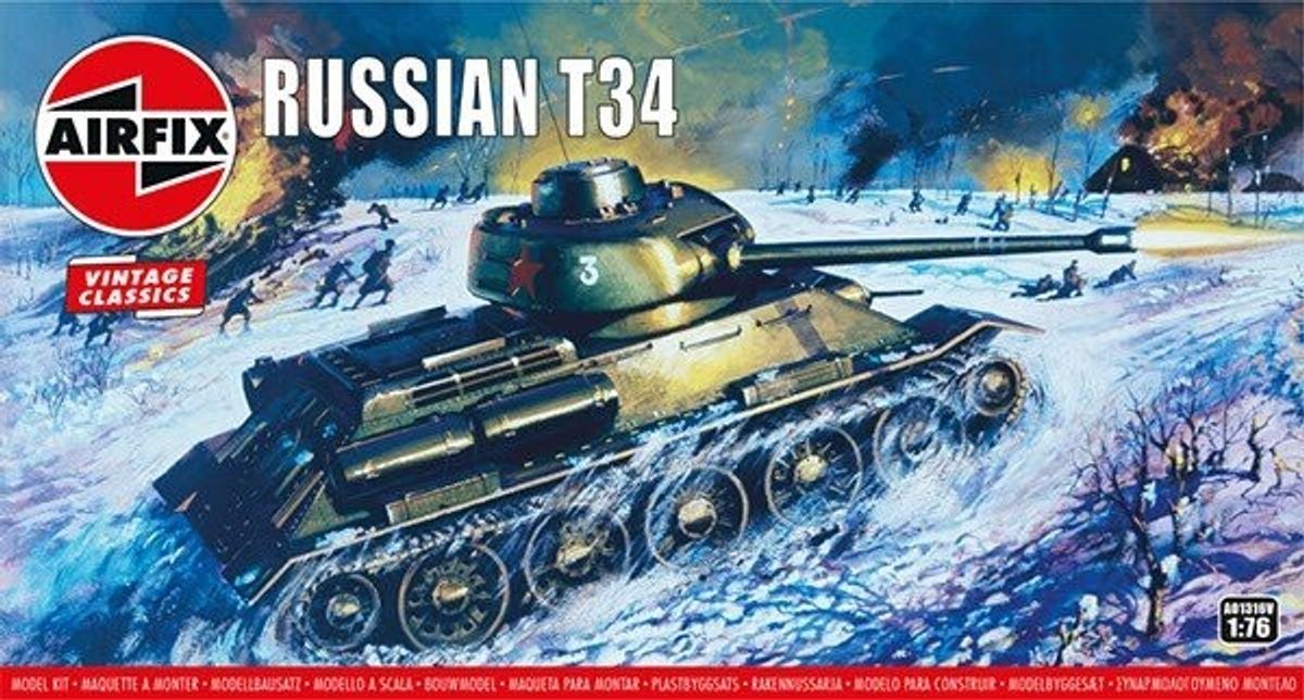 Airfix - Russian T34 Tank Byggesæt - 1:76 - A01316v