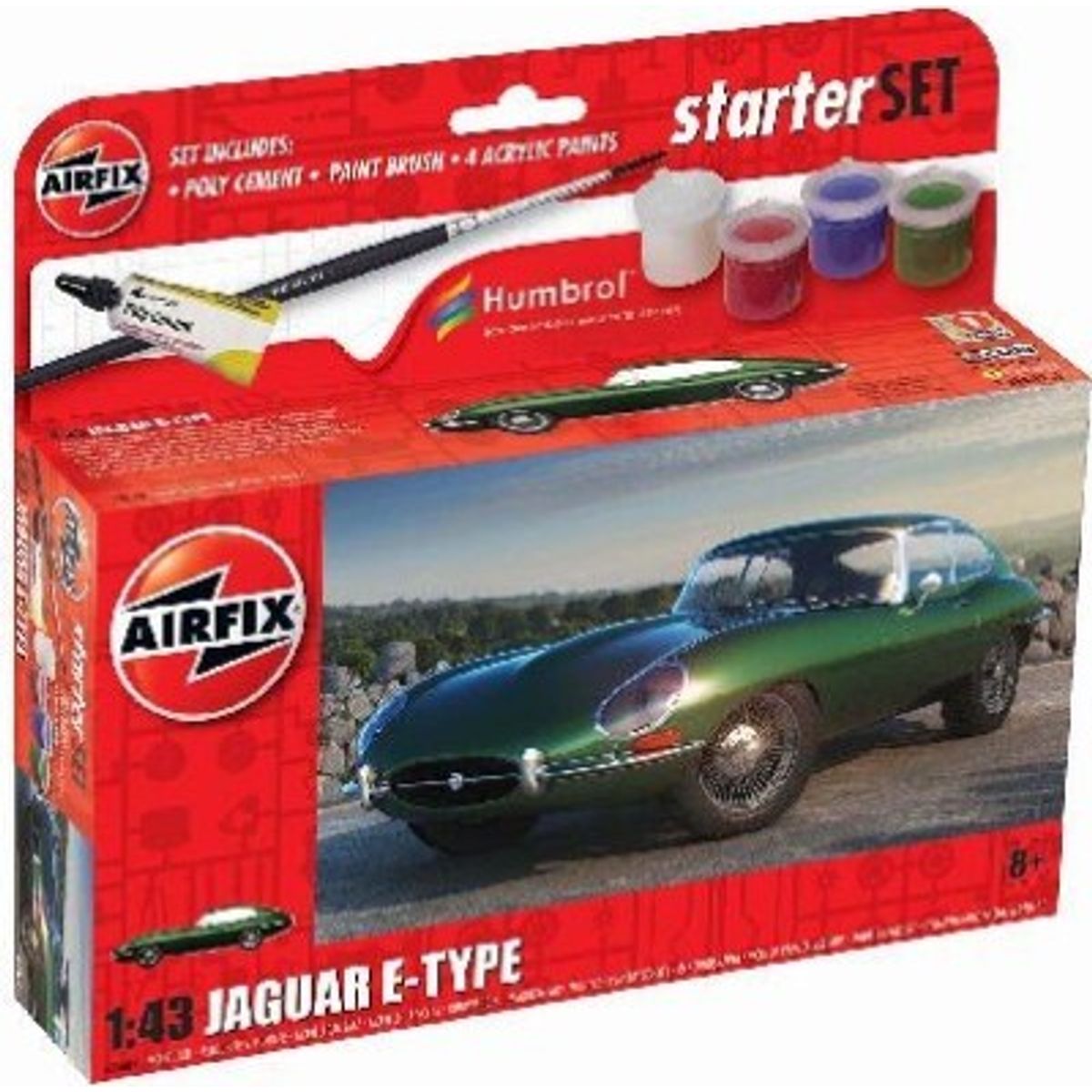 Airfix - Starter Set - Jaguar E-type Byggesæt - 1:43 - Ja55009