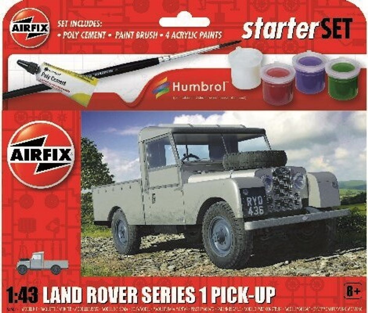 Airfix - Starter Set Land Rover Series 1 Byggesæt - 1:43 - A55012