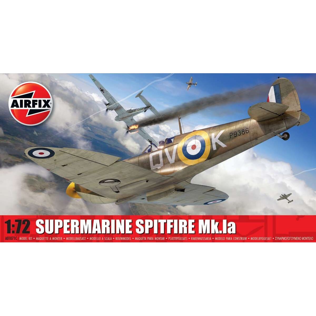 Airfix - Supermarine Spitfire Mk.ia Fly Byggesæt - 1:72 - A01071c