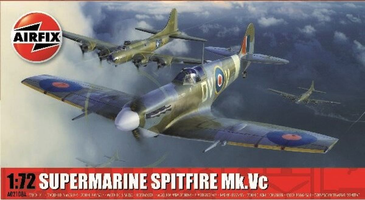 Airfix - Supermarine Spitfire Mk.vc Fly Byggesæt - 1:72 - A02108a