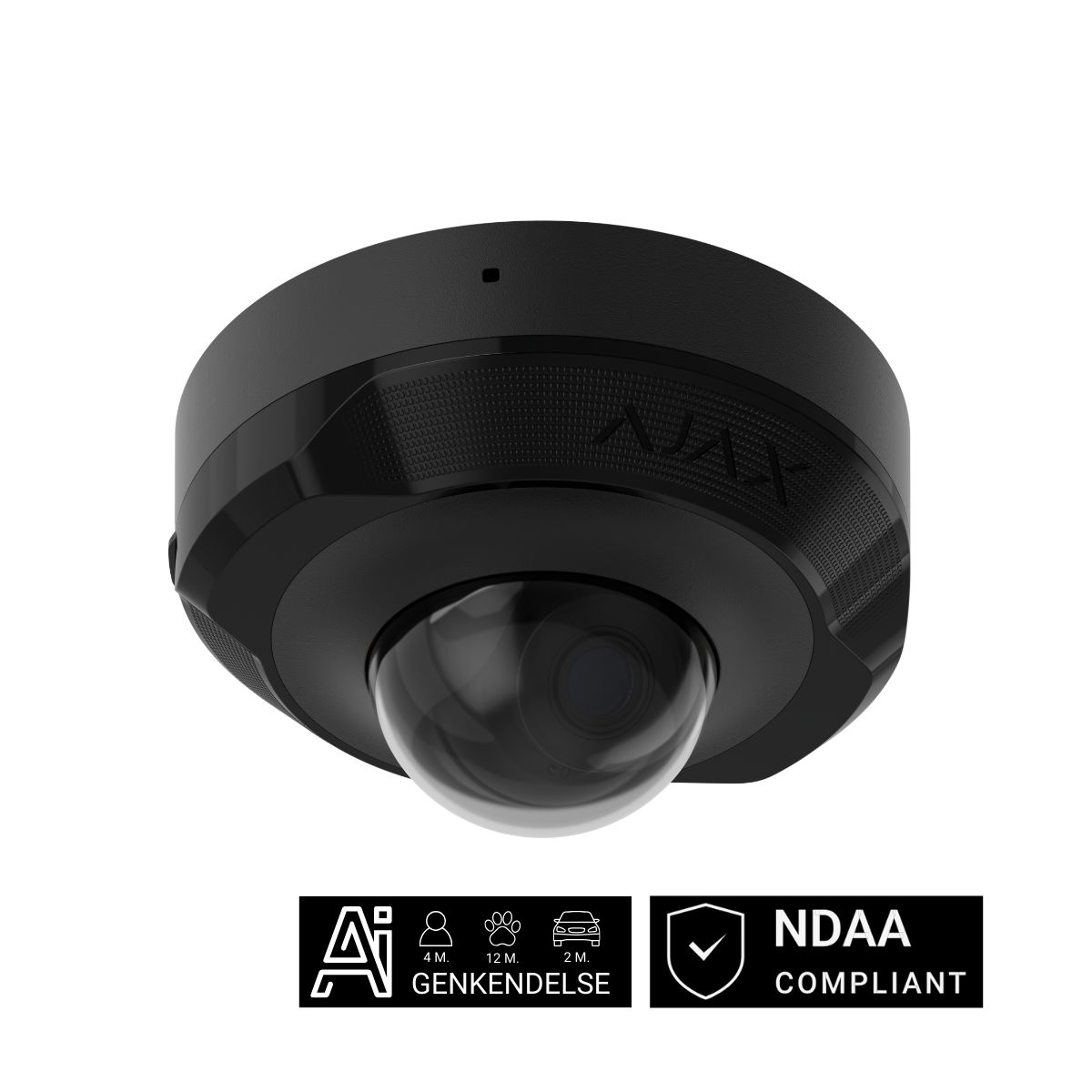 Ajax DomeCam Mini, 8 MP, 4mm hvid eller sort - Sort