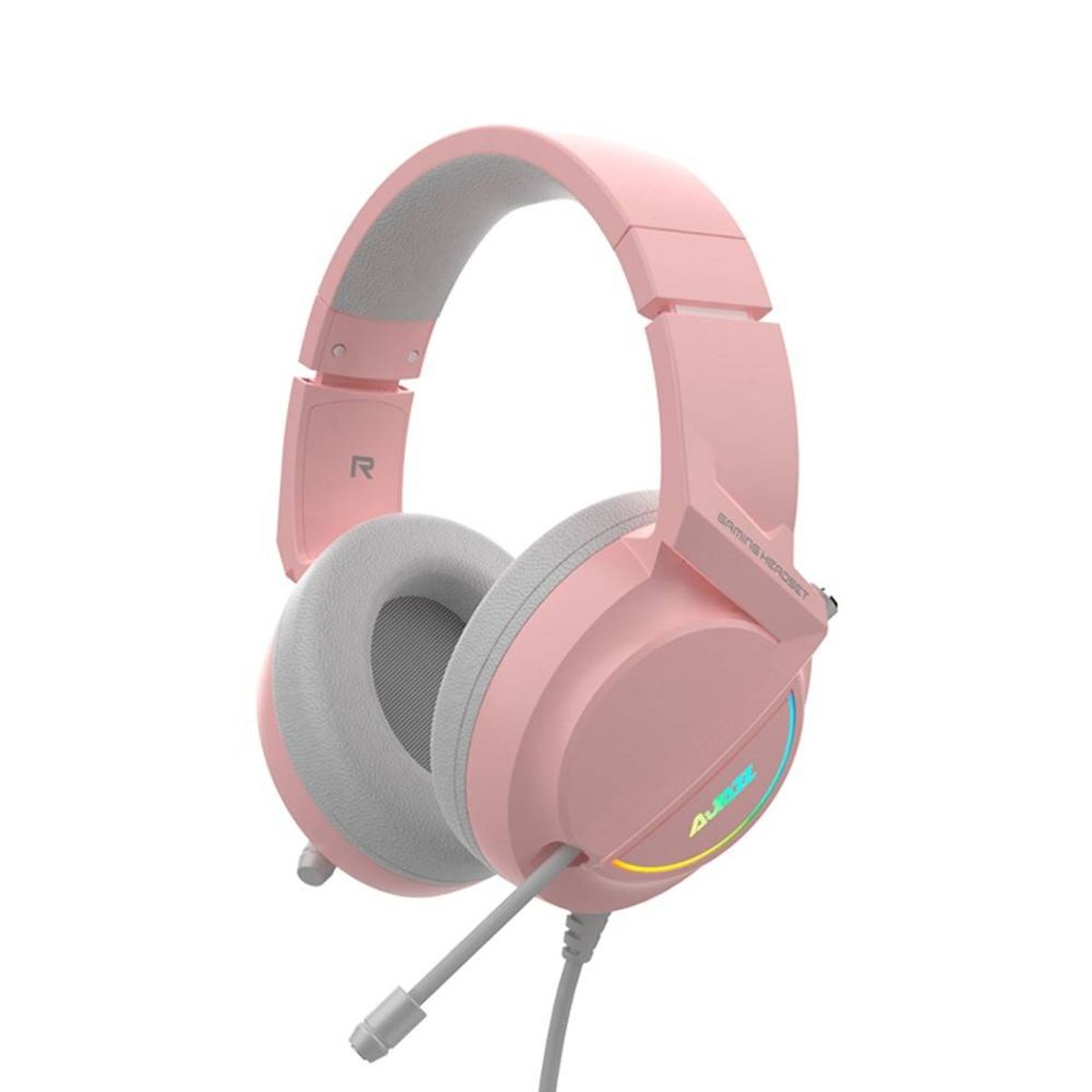 AJAZZ X365 - GAMING Høretelefoner med LED lys - 50mm Driver - 7.1 Stereo Surround - USB kabel 2.1m - Pink