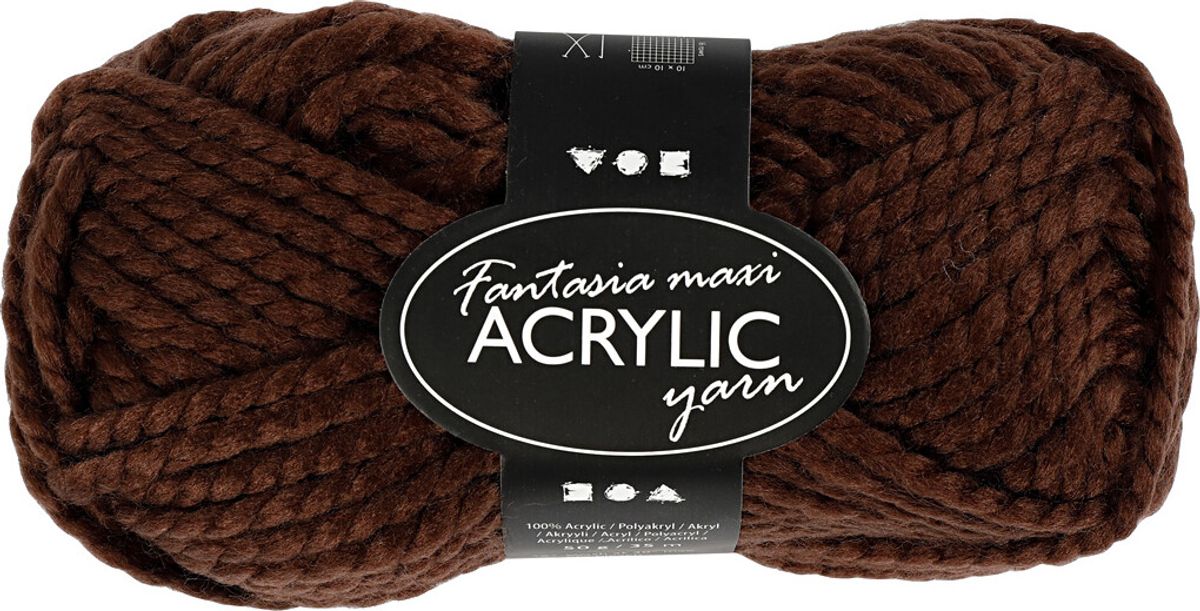 Akrylgarn - L 35 M - Maxi - Brun - 50 G