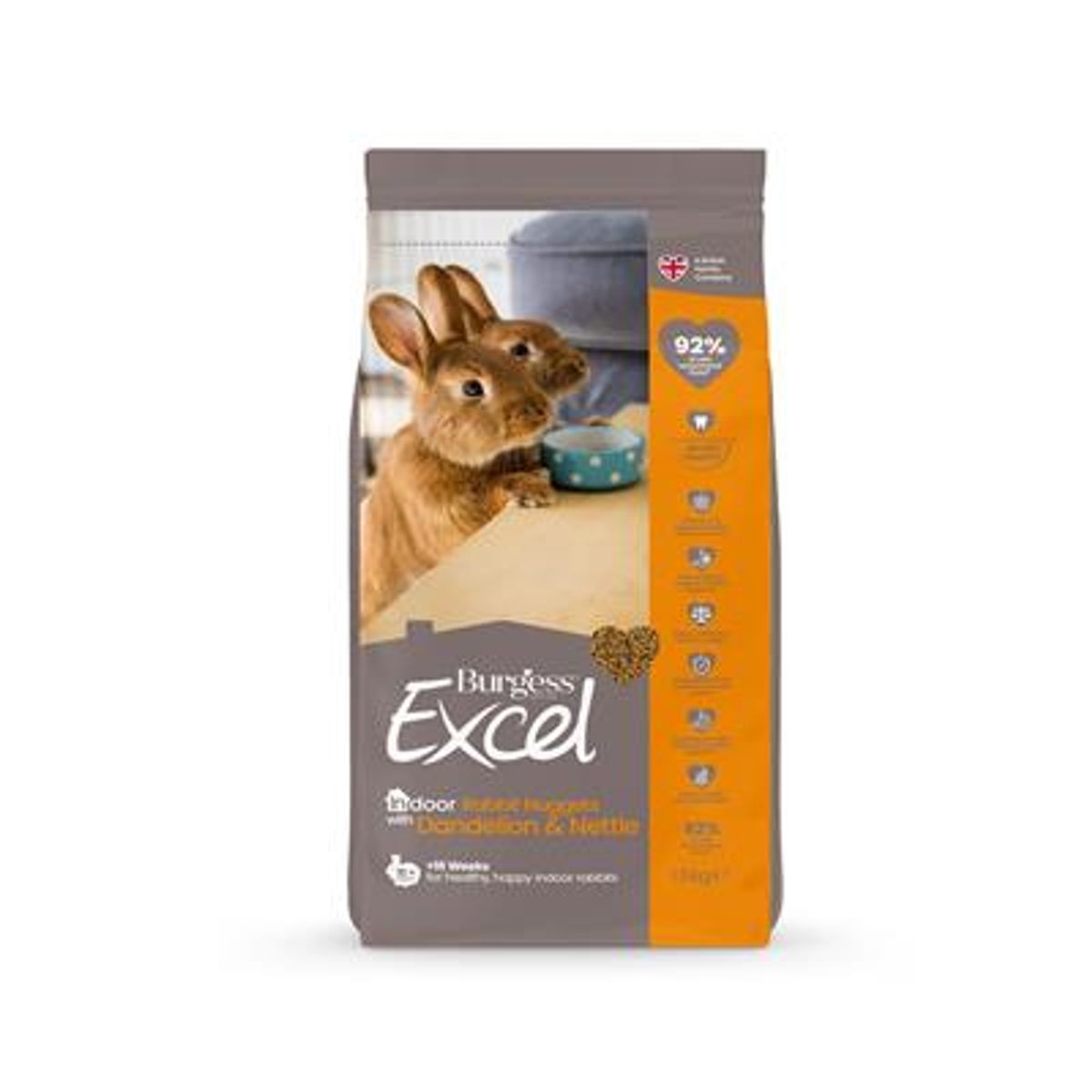 Akudim - Burgess Excel Indedørs Kaninfoder Nuggets - 1,5kg - Small Animal Food