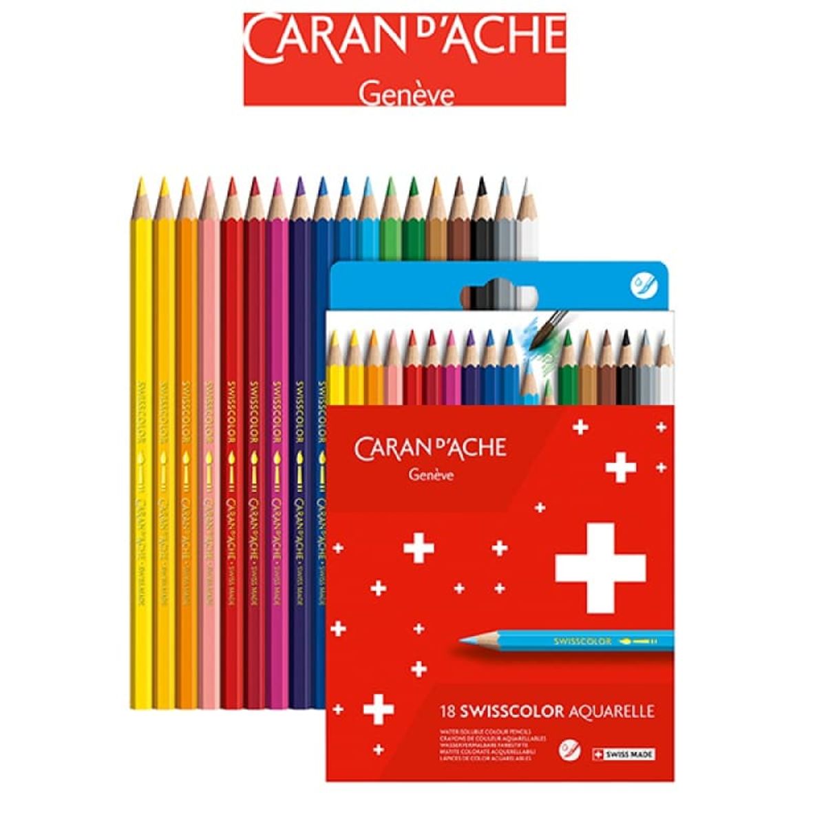 Akvarelblyanter CARAN D'ACHE Swisscolor 18 farver.