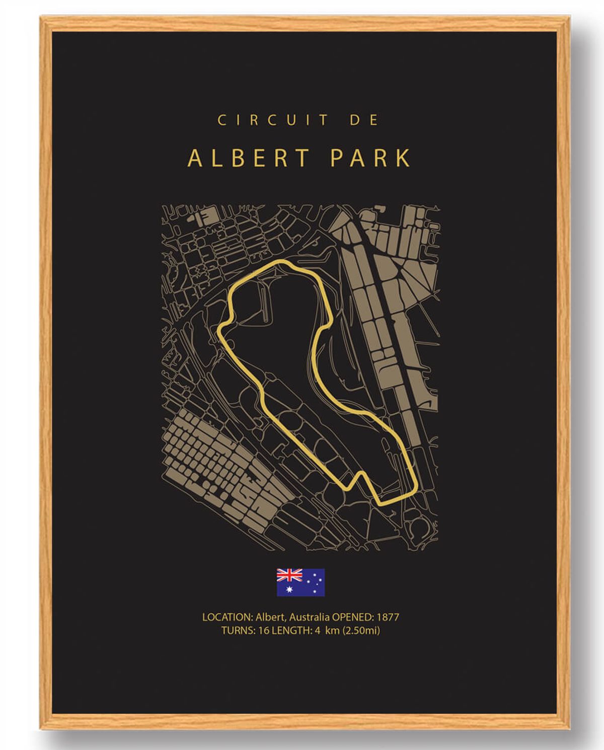 Albert Park Circuit - Formel 1 plakat (Størrelse: L - 50x70cm (B2))