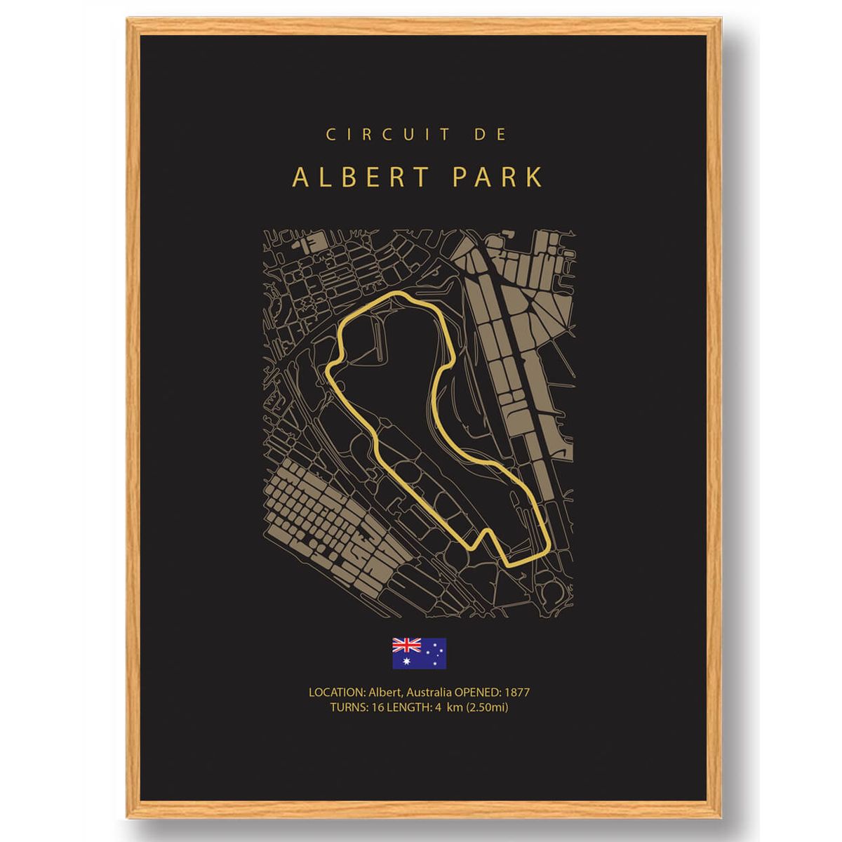 Albert Park Circuit - Formel 1 plakat (Størrelse: M - 30x40cm)